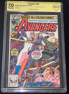 Avengers #195 UK 1st Taskmaster George Perez Signed Comic Book CBCS Beckett Auto
