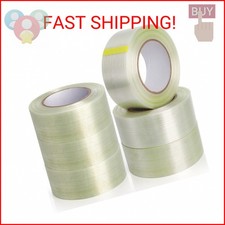 Nagpew Filament Strapping Tape, 6 Rolls, Fiberglass, 2'' x 60yds x 5.5mil
