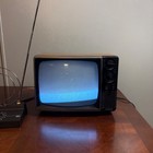 Vintage Magnavox BG3741AK01 CRT TV Retro 1986 Wood Grain Portable Television