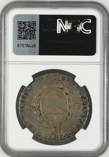 ARGENTINA PROVINCIAS DEL RIO DE LA PLATA 8 REALES 1815 F POTOSI MINT NGC F15 - Picture 2 of 4