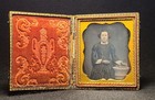 Daguerreotype Lady laying Hand On The Book Golden Jewelry 1/6 Plate Case — photo 2