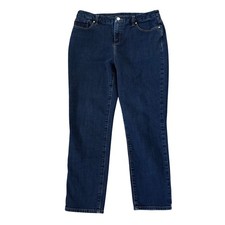 Chicos Jeans So Slimming Girlfriend Slim Leg Ankle Womens Size 31" x25.25 READ