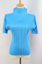 PLEATS PLEASE Blue High Neck Short Sleeve Top 098 9461