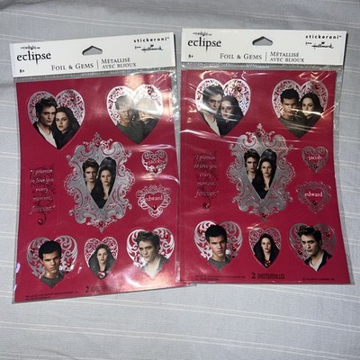   The Twilight Saga Eclipse Movie Foil Gems Stickers Hallmark 2010 Lot 2 Packs