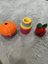 2 Sets Of Nesting Stacking Cups/numbers Baby Toy Colorful Set With Apple Toy