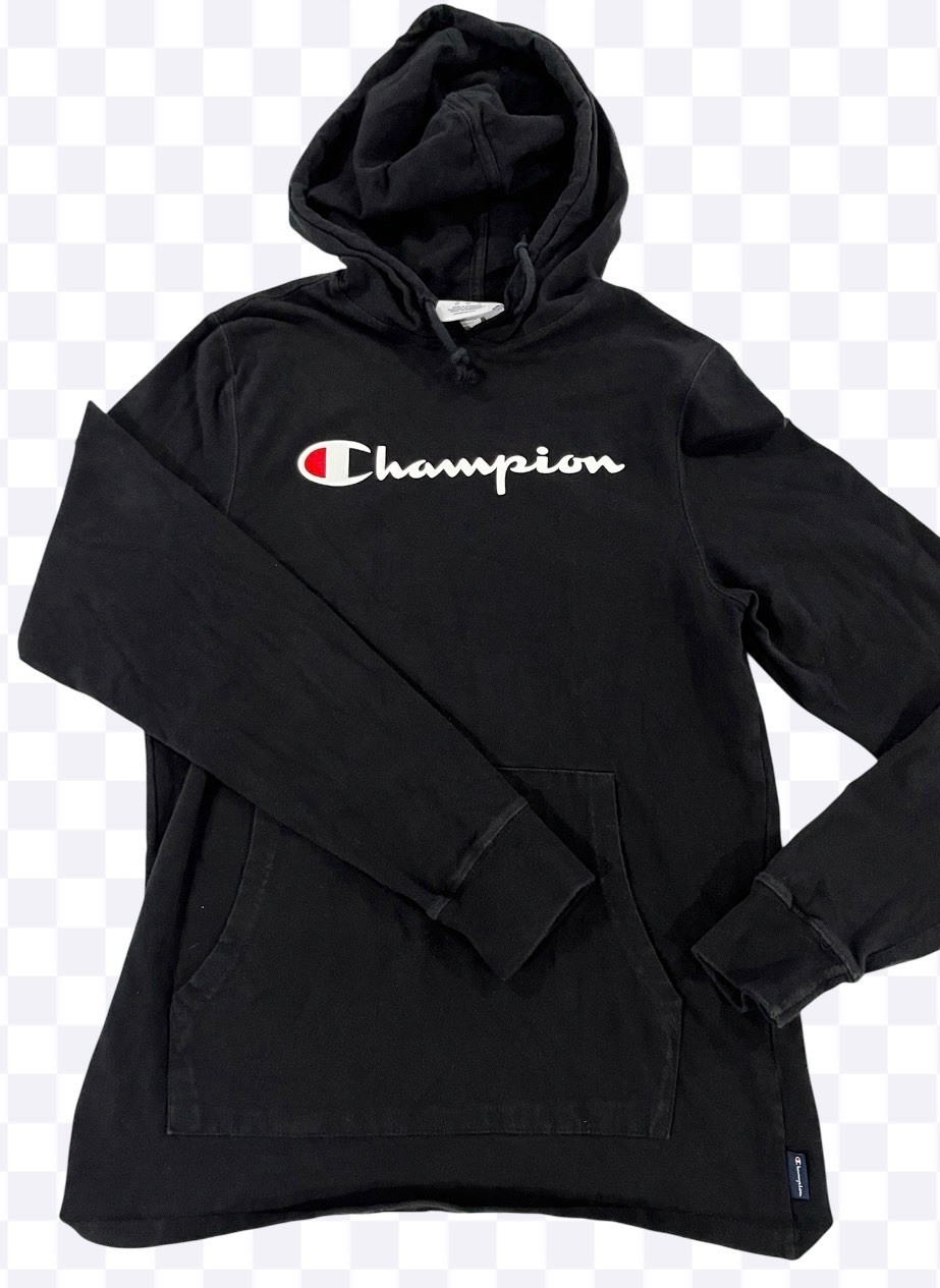 Men’s Black Champion Long Sleeve Hoodie Size Small