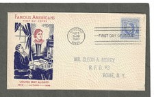 #862 5c LOUISA MAE ALCOTT FDC CONCORD,MA FEB 5-1940 CACHETED SNAKESKIN ENV