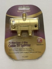 Radio Shack Gold Series 2-Way Cable TV Splitter 75-Ohm Coax