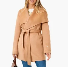 Soia & Kyo Toffee Bridgette Jacket Wool Belted Camel Size Large