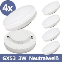 GX53 Led Neutralweiß 3W Leuchtmittel Lampe 260 Lumen Licht 4000K 4X Set