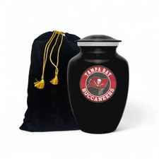 Black Urn Tampa Bay Buccaneers Football Theme Style with Bag For Adult
