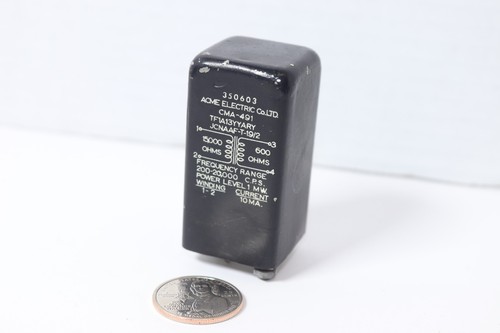 ACME ELECTRIC Co CMA‑491 AUDIO LINE MATCHING TRANSFORMER – 15kΩ to 600Ω - TESTED