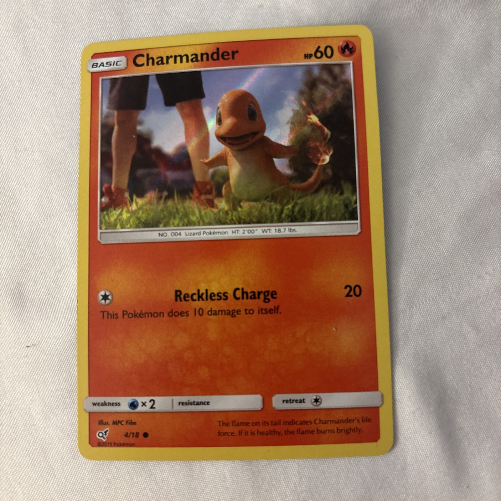 HOLO Charmander Sun & Moon Pokemon Card 2019 Movie Promo 4/18 HP60 NEW RARE