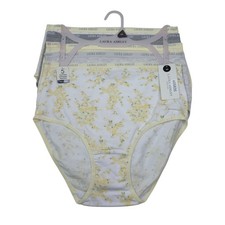 Laura Ashley Womens 5-Pack Tag-Free Medium Panties Briefs Cotton Spandex Yellow