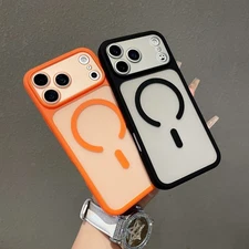 For iPhone 17 16 Pro Max 15 14 13 Matte Case Mag Safe Shockproof Camera Cover