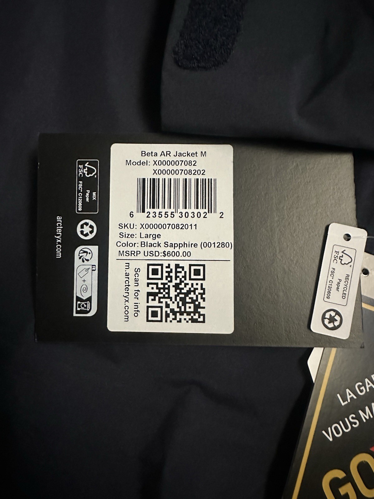 Arc’teryx Beta AR Jacket Mens Size Large thumbnail 2