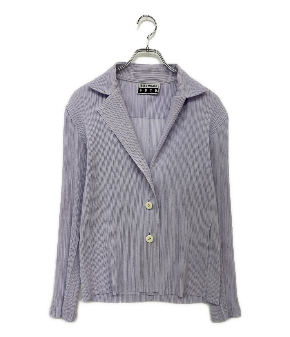 ISSEY MIYAKE Jacket Pleated Purple IF72FD427 SIZE 2 Women's