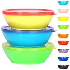 Youngever 18 Sets 8 ounce 8 oz 4.6 inch Diameter x 1.57 H , Multicolor