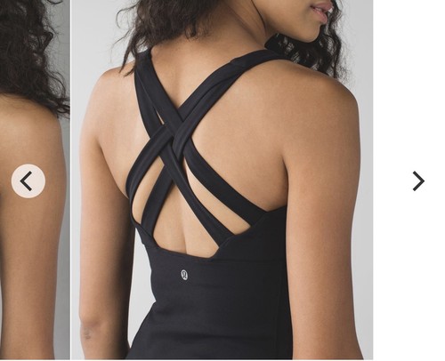 Lululemon Enhearten Tank Black Women’s 10 Criss Cross Built In Bra Sculpt Yoga