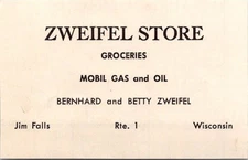 Zweifel Store Bernhard Zweifel Jim Falls WI c1958 Chippewa County WI Ad TAJ6-M8