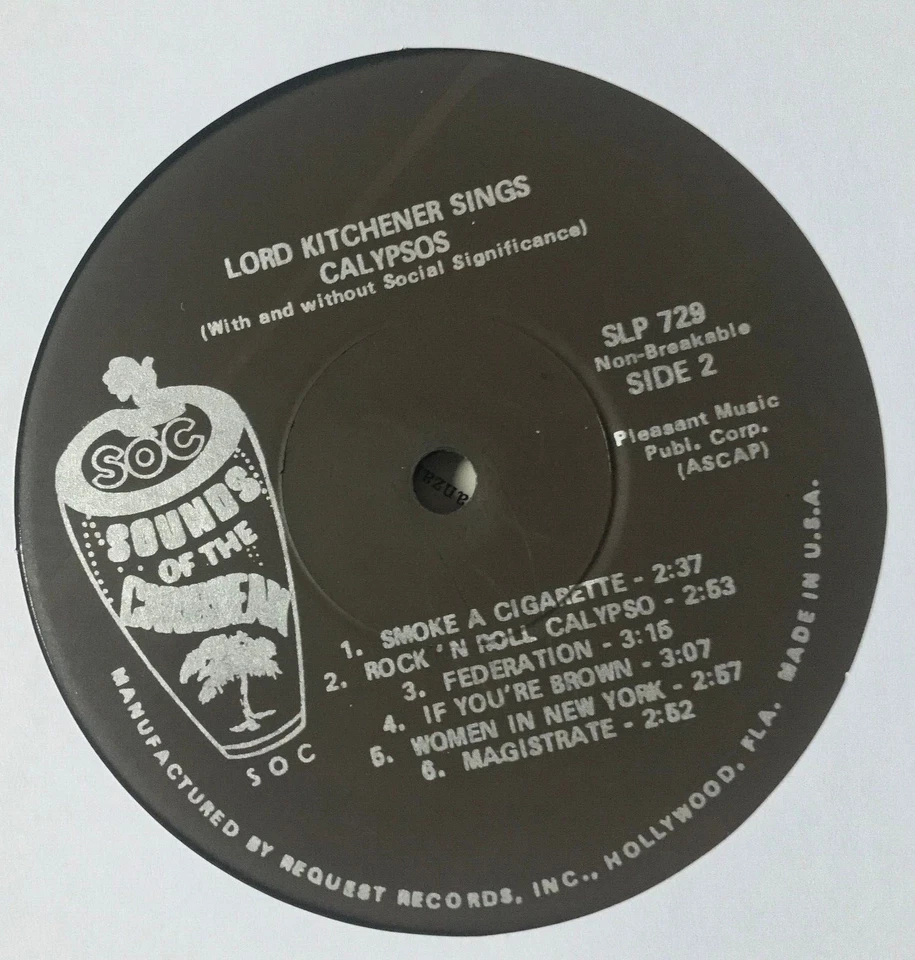 Lord Kitchener Sings Calypso Vinyl LP Album - Image 3 of 4