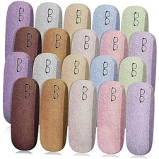 Kanayu/40 Pcs Hard Shell Glasses Case Bulk Linen Fabrics 20 Multicolor