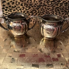 Vintage Sugar Bowl And Creamer