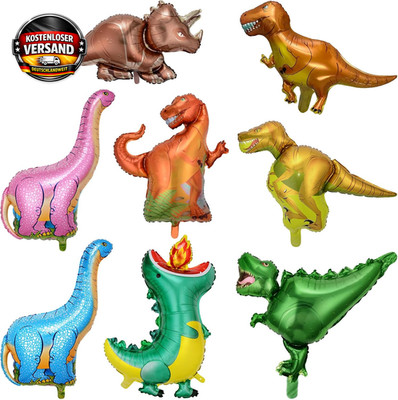 Folienballon Dino Set 8 Stück Dinosaurier Tierballons Geburtstag Party Deko