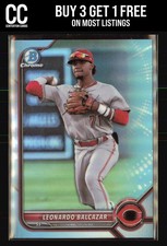 2022 Bowman Draft #BDC-91 Leonardo Balcazar Chrome Sky Blue Refractor Reds