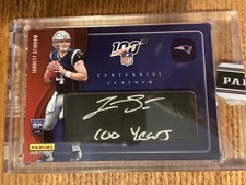 2019 Panini Centennial Leather Auto Jarrett Stidham RC 3 /10 Broncos Tigers Pats