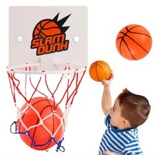 Mini Indoor Basketball Hoop Set Suction Cup Door Wall Kids Office Toy 2 Balls US