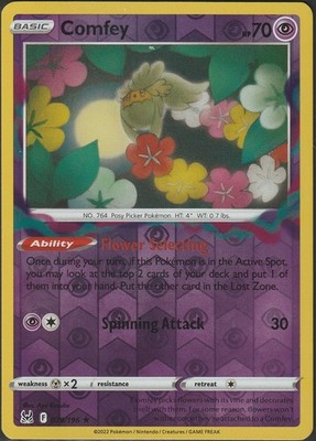 Comfey SWSH11: Lost Origin 079/196 Reverse Holo NM Aya Kusube
