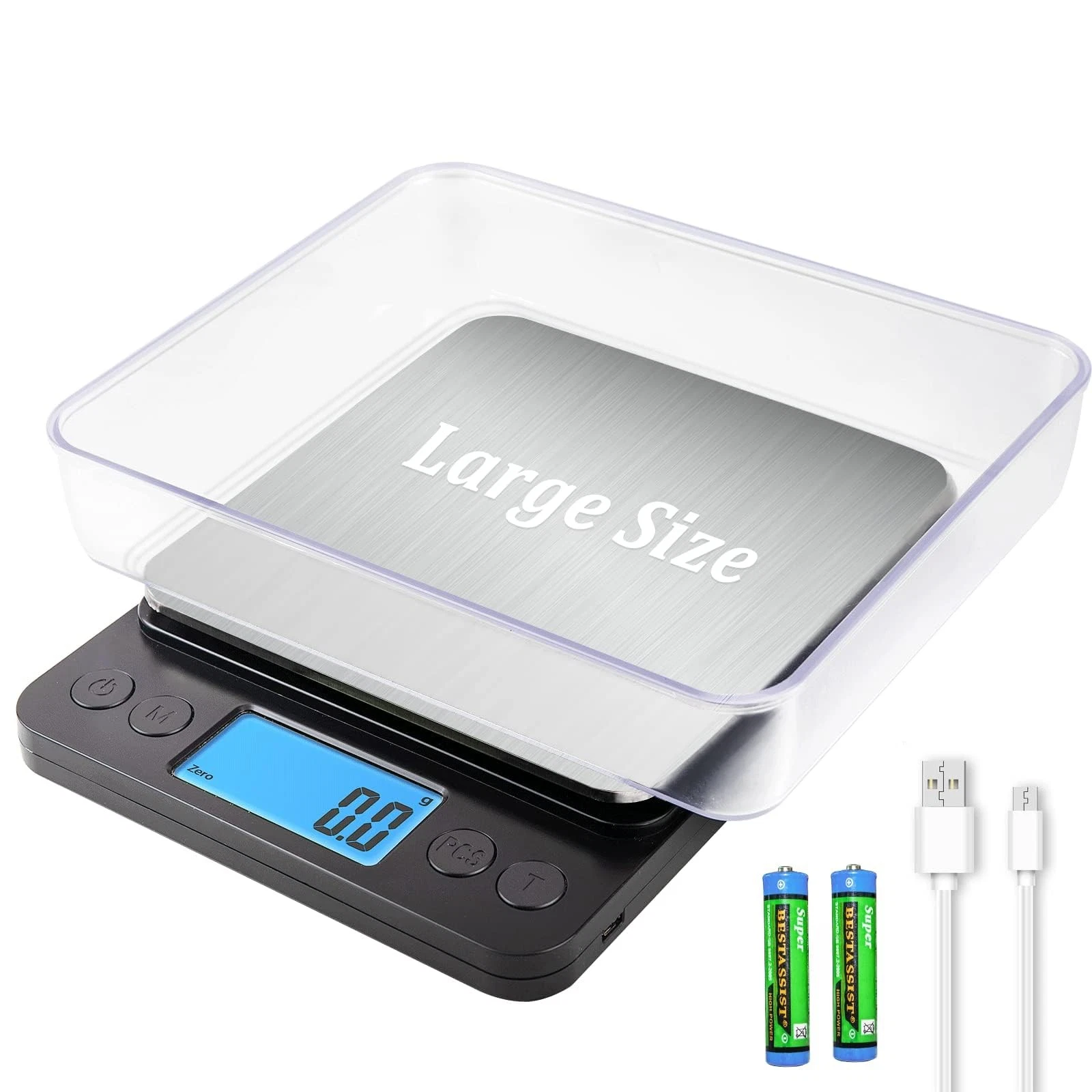 Food Scale Grams and Ounces, Plus Size Digital Kitchen Scale for Cooking Baki...