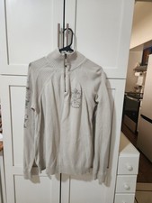 Guess 3/4 Zip Pullover Sweater Ribbed Cozy Sz Large