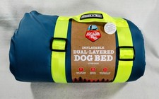 Arcadia Trail Double Layered Inflatable Dog Bed 40x30x2 Blue / Gray NEW