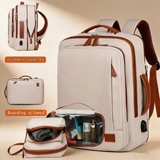 Expandable Laptop Backpack Business Travel Commuting Bag With 3Pcs Storage