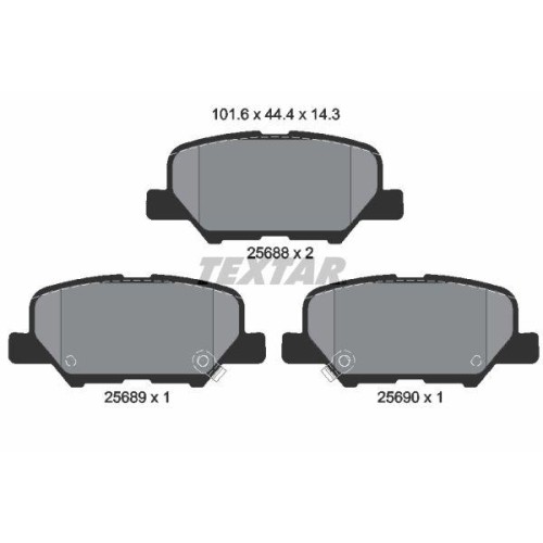 Textar 2568801 Bremsbelagsatz Scheibenbremse Hinterachse FüR CitroëN Mazda-image