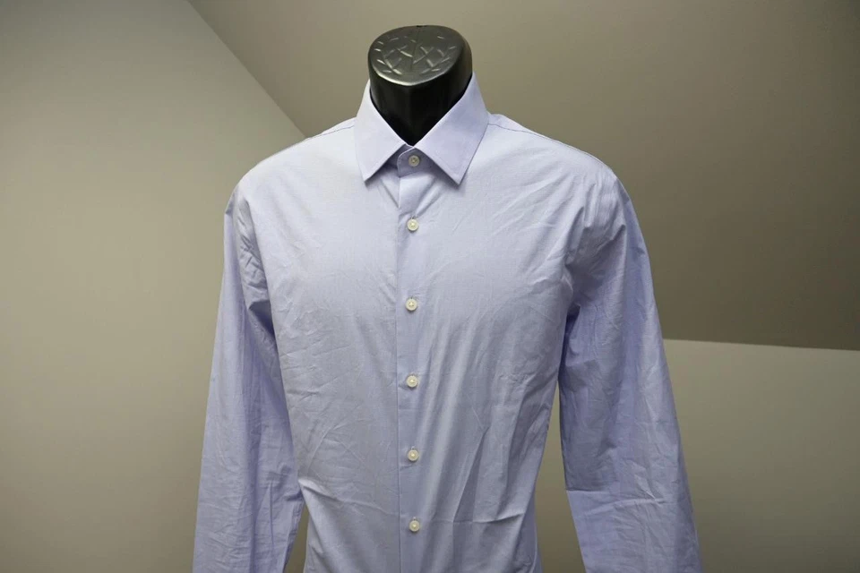 Express 1MX Dress Shirt Fitted Stretch Light Purple Long Sleeve Mens Sz Medium - Image 3 of 4