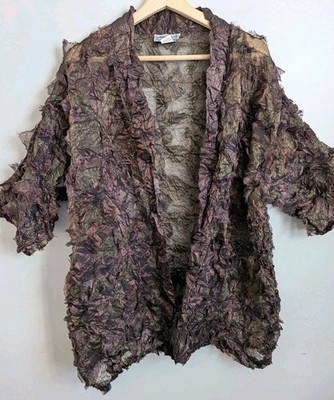 Vtg Sheer Jacket Unique Iridescent Nylon Forest Fairy Boho Romantic Whimsigoth 