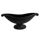 Vintage McCoy USA Matte Black Pedestal Console Bowl Planter MCM Pottery Numbered