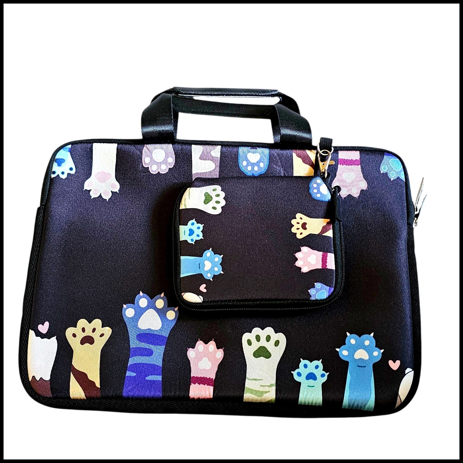 Mosiso Laptop Bag Cute Cat Paw Print Zippered Neoprene Sleev