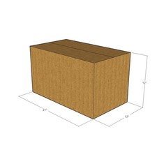 10 21x12x12 Kraft Brown Corrugated Shipping Boxes 32 ECT Single-Wall New
