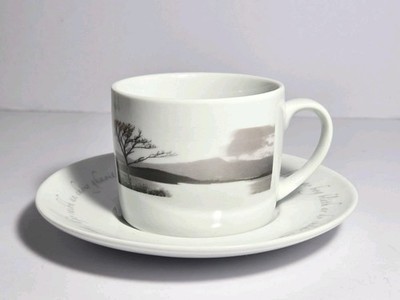 John Hinde Flat Cup & Saucer Irish Proverb Scenic Art Rare!