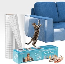Anti-Cat Scratch Furniture Protector - Clear Vinyl Couch Protector from Cat Claw