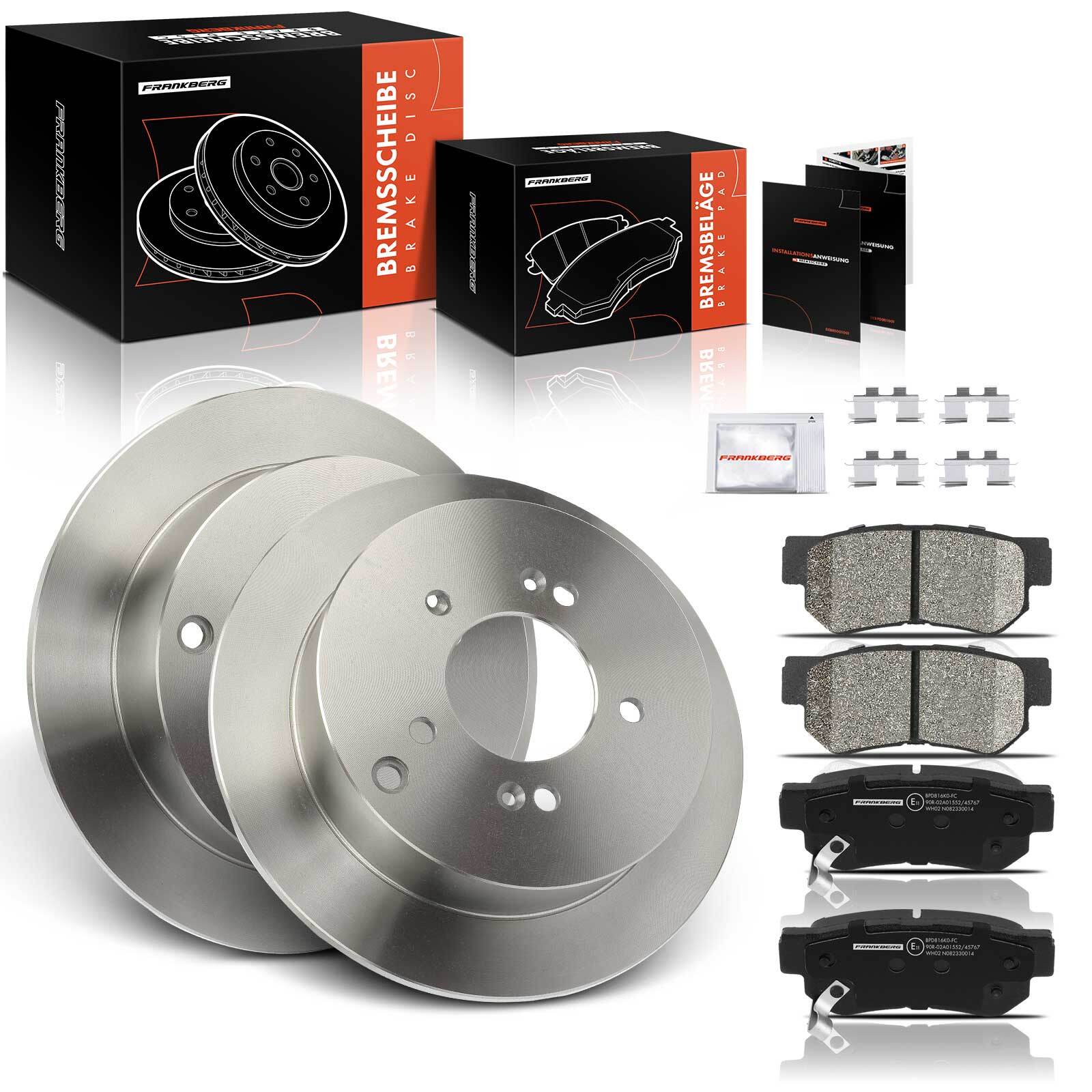 Frankberg Rear 284mm Brake Discs & Brake Pads for Hyundai Santa Fe I Tucson Kia