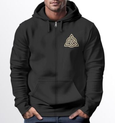 Zip Hoodie Herren Sweatjacke mit Kapuze Logo Wikinger nordische
