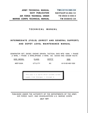 192 pg. 10kW TACTICAL GENERATOR SET MEP-003A Depot Maintenance Manual on Data CD