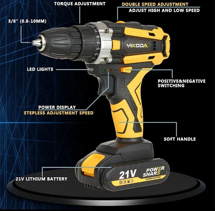 Trapano Avvitatore a Batteria a Percussione Professionale 18V Brushless