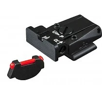 Ruger  P85-P89 Fully Adjustable Sight Set, Black Serrated Rear Red Fiber Front