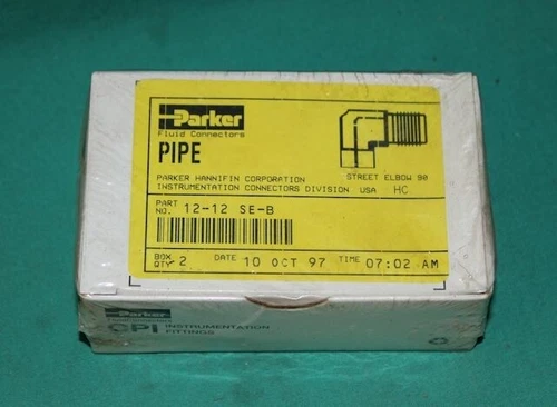 Parker, 12-12 SE-B, 12 12 SE B, Swagelok Pipe Elbow 45 Street 3/4" .75" Fitting 